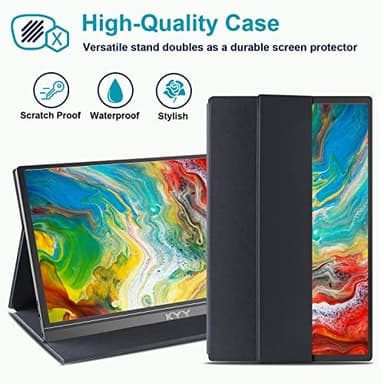 KYY Portable Monitor 15.6inch 1080P FHD USB-C, HDMI Computer Display HDR IPS Gaming Monitor w/Premium Smart Cover & Screen Protector, Speakers, for Laptop PC MAC Phone PS4 Xbox Switch - Image 4