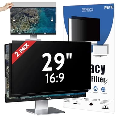 [2 Pack] 29 Inch Privacy Screen for Computer Monitor 21:9 Aspect Ratio, Eye Protection Anti Blue Light Glare Shield, 29inch Removable Black Blackout Anti Spy Desktop Security Private Filter - Image 1