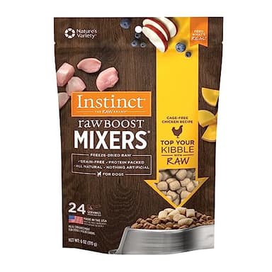 Instinct Raw Boost Mixers, Freeze Dried Dog Food Topper, Grain Free - Cage Free Chicken, 6 oz. Bag - Image 1