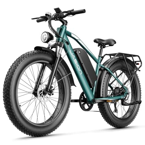 Jasion EB5 MAX Electric Bike for Adults with 1500W Peak Motor, 48V 15Ah (720Wh) Battery Electric Mountain Bike, 26'' x 4'' Fat Tire Ebike, 28+MPH Speed, Cruise Control, with Fenders, Rear Rack - Image 1
