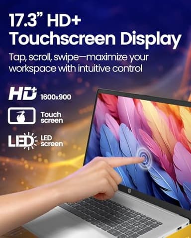 HP 17-inch Touchscreen AI Laptop - Intel Ultra 7 255U · 12 NPU Tops · Next-Gen Business Optimized Copilot · HD+ Display · Backlit KB · Privacy Camera · Win 11 Pro · w/Accessory (64GB DDR5 | 2TB SSD) - Image 4