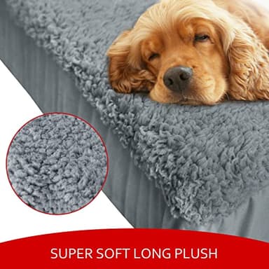 Dog Bed Covers 2 Pack Soft Plush Replacement Washable, Waterproof Pet Mattress Bed Liner Grey 41x29 Inches, for Dog/Cat, Cover Only - Image 2