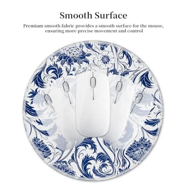 Hancynir Floral Flower Mouse Pad for Desk, Small Cute Mousepad with Non-Slip Base, Round Mouse Pads for Wireless Mouse Laptop Gaming, Computer Mouse Mat for Office Decor Desk Accessories Supplies - Image 4