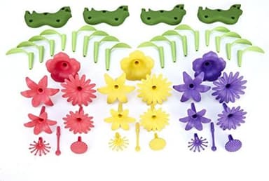 Green Toys Build-a-Bouquet, 4C - 44 Piece Pretend Play, Motor Skills, Building and Stacking Kids Toy Set. No BPA, phthatates, PVC. Dishwasher Safe, Recycled Plastic, Made in USA - Image 5