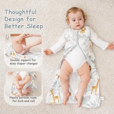 Looxii Baby Sleep Sack 0.5 TOG, 100% Cotton 3 Pack Wearable Blanket Baby Sleep Bag for Newborn Infant, 2-Way Zipper Lightweight Toddler Sleeping Sack 18-24 Months - Image 2