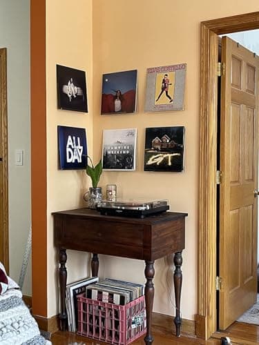 NIUBEE Clear Vinyl Record Shelf Wall Mount 6 Pack,Acrylic Album Record Holder Display Your Daily LP Listening in Office Home - Image 5