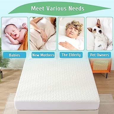 Lunsing Waterproof King Mattress Protector, Soft Breathable and Noiseless King Size Mattress Pad Cover with 6-18 in Deep Pockets - Image 8