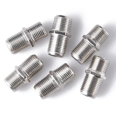 GZXUNFA 10 Pack Coaxial Cable Connector, RG6 Coax Cable Extender F-Type Silvery Plated Adapter Female to Female for TV Cables, Satellite Receiver, VCR and Cable Modem… - Image 5