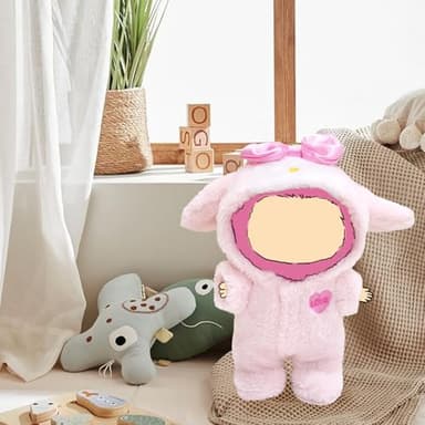 WEIRAN 17cm Doll Clothes, Pink Outfits for Clothes Set, Cute Dolls Pjs Accessories Designer, Faking Animal Style Outfit Jumpsuit (Bunny Pink) - Image 3