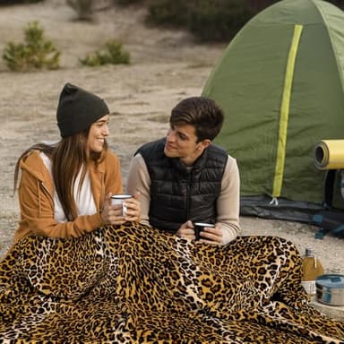 Bnuitland Leopard Print Fleece Flannel Throw Blanket, 300 GSM Double Sided Cheetah Print Blanket for Bed Sofa Couch Travel, Super Soft Fuzzy Fluffy Lightweight for Adults and Kids, 50×60 inch - Image 4