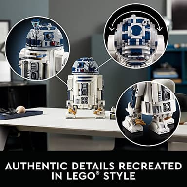 LEGO Star Wars R2-D2 Building Set - Collectible Toy for Adults, Ages 18+ - Display for Room or Office Desk - Info Plaque Included - Gift Idea for Fans - 75308 - Image 5