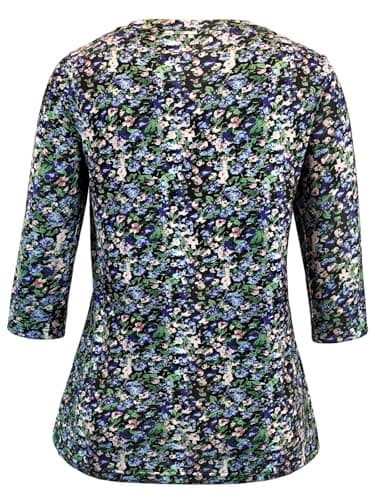 JomeDesign Shirts for Women 3/4 Tunic Tops Dressy Casual Floral Print Blouses Business Casual - Image 2