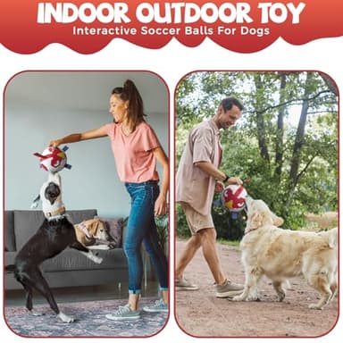 QDAN Dog Toys Soccer Ball with Straps - Durable Extra Large Dog Balls, Beach Pool Water Toys, Herding Balls (9 Inch) - Image 4