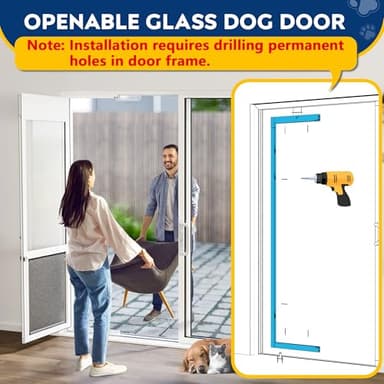 XLarge Dog Door for Sliding Glass Door,Openable Pet Door for Sliding Glass Doors，All-Metal Framed & Panel & Lock,Adjustable 75 7/8" to 81" Slider Height -Extra Large - Image 3