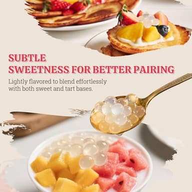 52USA Lychee Popping Boba (500g), Popping Pearls for Bubble Tea, Beverages, Sweets, Ice Cream, Shakes, Desserts & Smoothies Topping, 1.1 Pound (Pack of 1) - Image 6