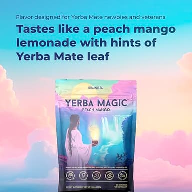 Yerba Mate Instant Tea Powder, 3-in-1 Super Drink - Clean Energy, Brain Fog Buster, and Gut Health Powered by Nootropics, Prebiotics and Probiotics | Yerba Magic Peach Mango 30 Servings - Image 6