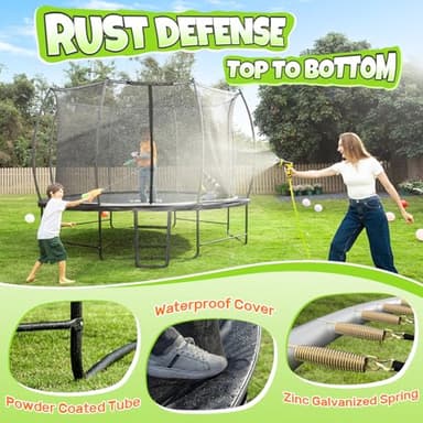 BCAN Trampoline 8FT 10FT 12FT 14FT 15FT 16FT Recreational Trampoline with Enclosure for Kids Adults, ASTM Approved, Outdoor Trampoline with Ladder for Kids - Image 6