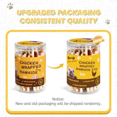 PAWUP Dog Treats Chicken Wrapped Rawhide Sticks Long Lasting Dog Chews, Natural Snacks for Medium Large Dogs w/Taurine,12.5 oz - Image 8