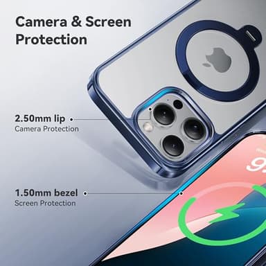 CASEKOO Titanium for iPhone 16 Pro Case with 360° Spin Magnetic Stand [Compatible with Magsafe][16FT Military Protection] Slim Polished Clear for iPhone 16 Pro Case Ring Kickstand 6.3'', Blue - Image 7