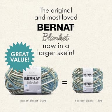 Bernat Blanket BB DEEP SEA Yarn - 2 Pack of 300g/10.5 oz - 100% Polyester - #6 Super Bulky - 220 Yards - Knitting/Crochet - Image 4