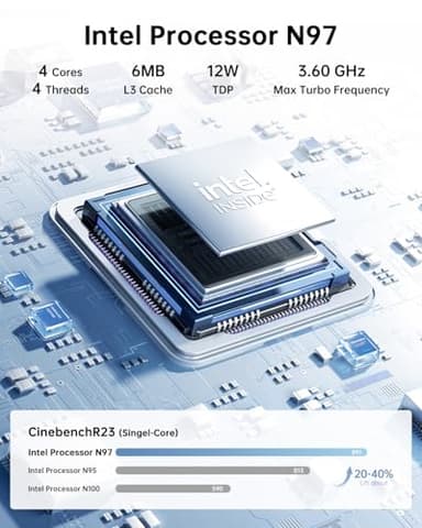 KAMRUI Essenx E2 Mini PC 11 Pro, 12th Gen Alder Lake N97(up to 3.6GHz) Micro PC (Beat N150/N100/N95), 16GB RAM 512GB M.2 SSD, Desktop Computers 4K Dual Display/USB3.2/WiFi/BT/LAN Small Computer - Image 5