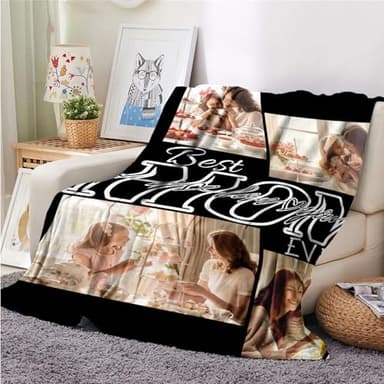 ZHOUSFK Mom Blanket for Mothers Day from Daughter Son,Custom Personalized Picture Photo Blankets for Mother’s Day Customized Christmas Birthday for Wife Gifts for Mom - Image 2