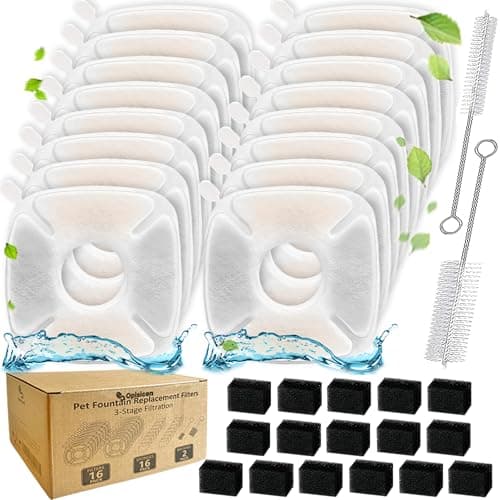 34 Pcs Cat Fountain Filters Replacement Compatible with VEKEN 95oz/2.8L Cat Water Fountain Filters Automatic Dog Water Fountain Filters Pet Fountain - Image 1
