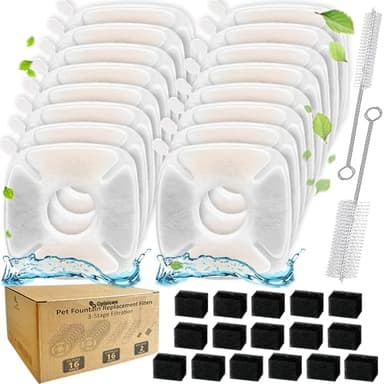 34 Pcs Cat Fountain Filters Replacement Compatible with VEKEN 95oz/2.8L Cat Water Fountain Filters Automatic Dog Water Fountain Filters Pet Fountain - Image 1