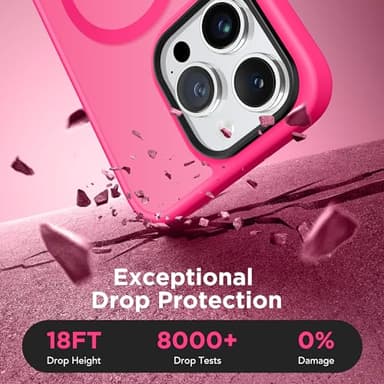GONEZ Magnetic for iPhone 15 Pro Max Case,Compatible with MagSafe,[Military-Grade Drop Protection][Anti-Fingerprint] Slim Translucent Matte Back Shockproof Phone Protective Case(Hot Pink) - Image 6