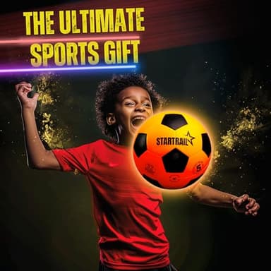 Light Up Soccer Ball, Glow in The Dark Ball NO 5, Soccer Gifts for Boys 8-12, 12-14 Year Old, Kids & Teens Gift Ideas, Sports Toys for Boy & Girl Ages 8 9 10 11 12 13 14 15, Glowing Outdoor Activity - Image 9
