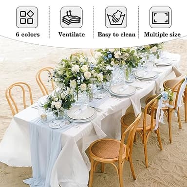Fitable White Tablecloths for Rectangle Tables, 6 Pack - 70 x 120 Inches - Reusable and Washable Table Clothes for 6-8 Ft Tables, Polyester Fabric Table Covers for Wedding, Party, Banquet - Image 6