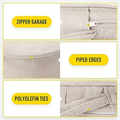 SUNROX Gel Memory Foam Chair Cushions, FadeShield Water-, Stain-Resistant Durable Reversible Seat Cushion Pads with Ties for Indoor/Outdoor Kitchen Dining Office, 19"x19", Set of 4, Cream - Image 6