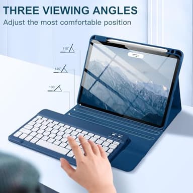 Harvopu Compatible with iPad Air 11-inch/Air 5th 4th Generation Case with Keyboard - Backlit Detachable, Folio Cover with Pencil Holder for iPad Air 11 Inch M3/M2, Air 5/ Air 4 (Abyss Blue) - Image 5