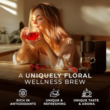 Gya Tea Co Hibiscus Tea Gift Set (16 Count) - Decaf Tea Pod for Lovers Get Well Gifts - Manually Harvested - Enjoy Hot or Iced - Image 3