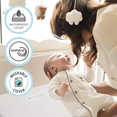 Organic Cotton Dual-Sided Crib Mattress | 2-Stage Premium Memory Foam CertiPUR-US Hypoallergenic Baby Mattress, Firm Support for Infant, Cooling Gel for Toddler, Waterproof Washable Cover, 52x27.5x5.5 - Image 5