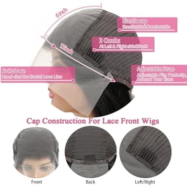13x6 Lace Front Wigs Human Hair Pre Plucked 200% Density Body Wave HD Lace Front Wigs Human Hair Transparent Frontal Glueless Wigs Virgin Human Hair with Baby Hair for Women Natural Black 30 Inch - Image 5