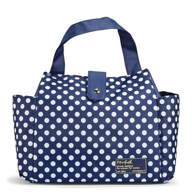 Fit & Fresh Lunch Bag For Women, Insulated Womens Lunch Bag For Work, Leakproof & Stain-Resistant Large Lunch Box For Women, Snap Closure Westport Bag Navy Dot - Image 1