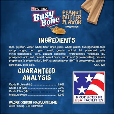 Purina Busy Bone Adult Dog Chew Bone Treats, Peanut Butter - 10 ct. Pouch - Image 5