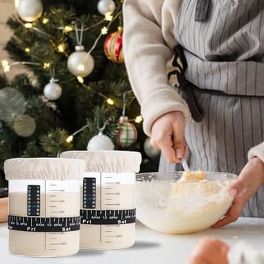 INOBYO Sourdough Starter Glass Jar, 26 OZ Large Wide Mouth Jar for Sour Dough Starter, Easy to Use Sourdough Bread Baking Supplies Kit for Beginners and Pro, 2 Pack - Image 7