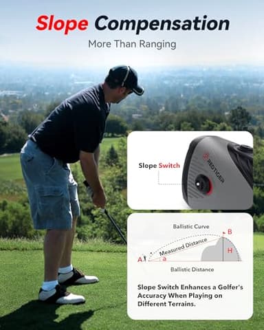 REDTIGER Golf Rangefinder, 7X Magnification 1200 Yards Laser Range Finder with Slope, Built-in Magnetic Bracket, Flag Pole Locking Vibration＆Rechargeable, GolfVue Series 1 pro - Image 4