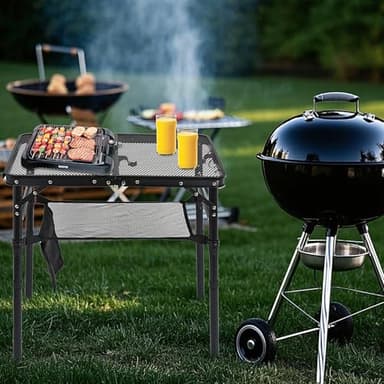 Geastsheng Folding Lightweight Aluminum Portable Grill Table for Outdoor Cooking, Camping, and BBQ - Adjustable Height, Durable Construction, 66lbs Capacity, Compact Design with Storage Bag - Image 4