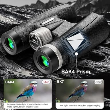 IPX7 Waterproof Powerful 10x42 Binoculars for Adults high Powered Hunting Birding Travel Theater Astronomy Bird Watching Stargazing Star Gazing Opera geo Safari Marine Birdwatching - Image 4