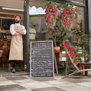 RECUTMS Artificial Fake Hanging Plants Flowers for Outdoor 4pcs Faux Silk Bougainvillea Long Vines Stems Realistic UV Resistant Home Porch Patio Balcony Garden Yard Outside (Rose Red) - Image 7