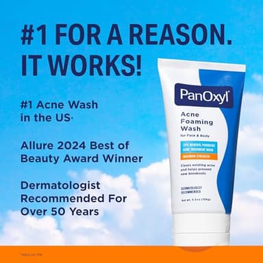 PanOxyl Acne Foaming Wash Benzoyl Peroxide 10% Maximum Strength Antimicrobial, 5.5 Oz - Image 3