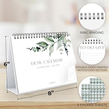 Aesthetic Desk Calendar 2025 - Runs until June 2026 - Beautiful Small Flip Desktop Calendar for Easy Organizing - Image 7