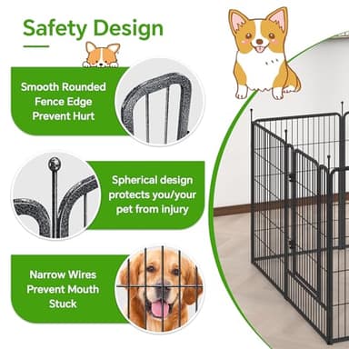 Mr Ironstone Dog Playpen with Anti-Rust Coating – 40" Height 8 Panels Portable & Foldable Indoor/Outdoor Pet Fence for Large, Medium, or Small Dogs – Durable Exercise Pen - Image 6
