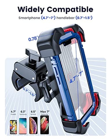 JOYROOM Motorcycle Phone Mount, [1s Auto Lock][100mph Military Anti-Shake] Bike Phone Holder for Bicycle, [10s Quick Install] Handlebar Phone Mount, Compatible with iPhone, Samsung, All Cell Phone - Image 6