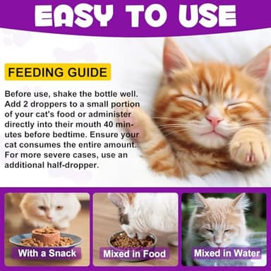 asusxcli Melatonin for Cats - Cat Calming Treats- Cat Sedative for Grooming - Helps to Support Restful Sleep for Your Cat - Cat Sleep Aid - Anxiety Relief for Cats - Image 7