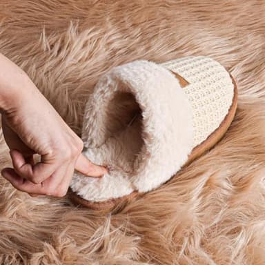 OOW Cozy House Slippers for Women with Memory Foam Soft Warm Fuzzy Slippers Women Home Womens Slipper Shoes for Indoor - Image 3