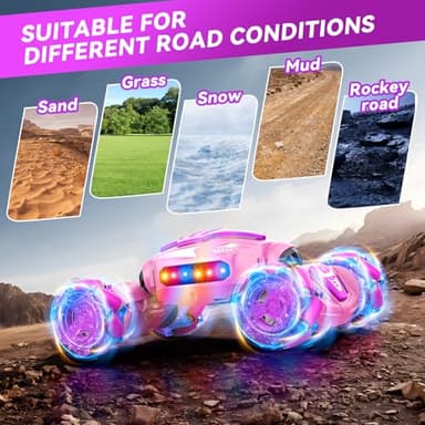 Nicella Gesture Sensing RC Stunt Car, Remote Control Car 360° Rotating 4WD 2.4Ghz RC Cars Transform Hand Controlled Toys with Light & Music, Best Gifts for Girls Age 6-7 8-12 - Image 5